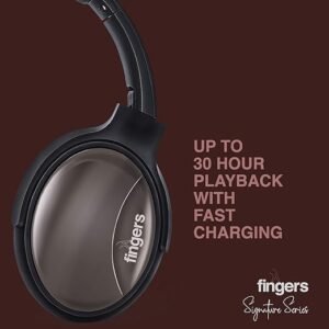 FINGERS Alloy H3 Wireless On-Ear Headset (Signature Series) with 30 Hour Playback time, Fast Charging and Multi-Functioned [Bluetooth® | FM Radio | MicroSD | AUX] - Image 5