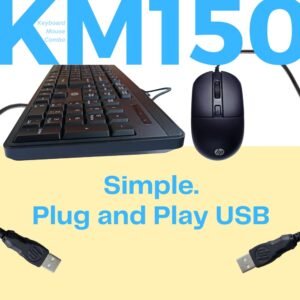 HP KM150 Wired Keyboard and Mouse Combo Full-Size Keyboard, 1600 DPI Ergonomic Optical Sensor Mouse, Instant USB Plug-and-Play, 12 Shortcut Keys, Adjustable Slope Keyboard (3-Years Warranty) - Image 6