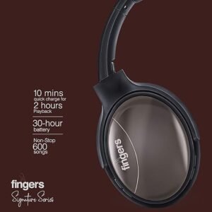 FINGERS Alloy H3 Wireless On-Ear Headset (Signature Series) with 30 Hour Playback time, Fast Charging and Multi-Functioned [Bluetooth® | FM Radio | MicroSD | AUX] - Image 6