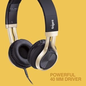 FINGERS Showstopper H5 Wired On Ear Headphone with Mic (Black) - Image 3