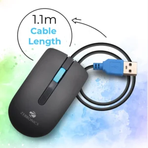 Zebronics Zeb-Junggle Wired USB Mouse, 3-Button, 1200 DPI Optical Sensor, Plug & Play, for Windows/Mac - Image 8