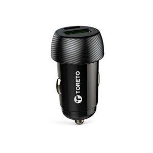 Toreto Turbo 20W Car Charger with Dual Output, Fast Charging (Type C 20W + Type A 3.0A) USB to Type-C Cable Compatible with All Smartphones(Black) - Image 7