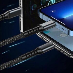 3-in-1 Super Fast Charging Cable 100w, Multifunctional Convenient Super Fast Charging Cable Nylon Braided Cord, 3-in-1 Silicone Zinc Alloy 3 Head Charging Cable - Image 5