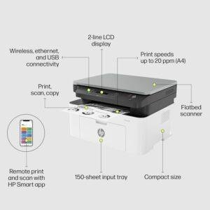 HP Laser MFP 1188Fnw, Wireless, Print, Copy, Scan, Fax, Monochrome Laser Printers, 40-Sheet Adf, Hi-Speed USB 2.0, Ethernet, Up to 21 Ppm, 150-Sheet Input Tray, 100-Sheet Output Tray, Black and White - Image 5