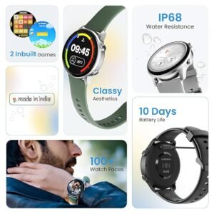 Ambrane Wise-Roam 2, 1.39" Full HD Display BT Calling and Complete Health Tracking Smartwatch Black - Image 3