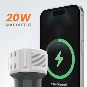 SSpeed Charger A+C 20 car charger Without Cable White - Image 5