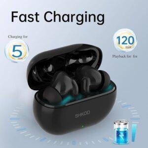 SHKOD Water Dust Resistant Bluetooth 5.3 40ms Low Latency 5mins Fast Charging 26Hour Playtimes, AirLits1 Pro True Wireless in-Ear Earbuds (Interstellar Black) - Image 7