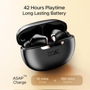 boAt Airdopes 141 ANC(~32dB), 50ms Low Latency, 4Mics ENx,42Hrs Battery, Fast Charge,IPX5, v5.3 Bluetooth TWS in Ear Earbuds Wireless Earphones with mic (Gunmetal Black) - Image 4