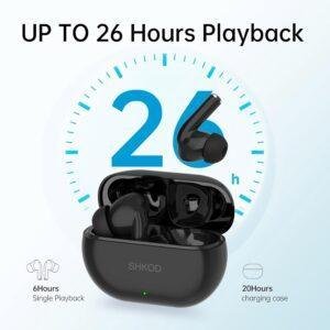 SHKOD Water Dust Resistant Bluetooth 5.3 40ms Low Latency 5mins Fast Charging 26Hour Playtimes, AirLits1 Pro True Wireless in-Ear Earbuds (Interstellar Black) - Image 6