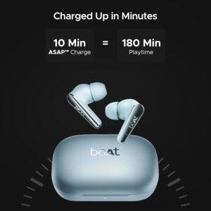boAt Airdopes 280 ANC, Active Noise Cancellation(~32dB), 60Hrs Battery, 13mm Drivers, 4Mics ENx, Fast Charge, IPX5, v5.3 Bluetooth Earbuds, TWS Ear Buds Wireless Earphones with mic (Mint Blue) - Image 7