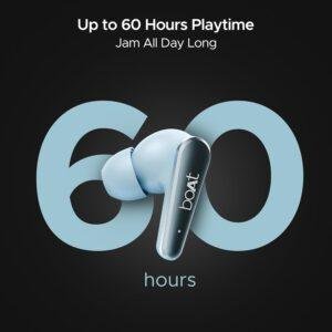 boAt Airdopes 280 ANC, Active Noise Cancellation(~32dB), 60Hrs Battery, 13mm Drivers, 4Mics ENx, Fast Charge, IPX5, v5.3 Bluetooth Earbuds, TWS Ear Buds Wireless Earphones with mic (Mint Blue) - Image 6