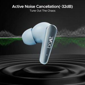 boAt Airdopes 280 ANC, Active Noise Cancellation(~32dB), 60Hrs Battery, 13mm Drivers, 4Mics ENx, Fast Charge, IPX5, v5.3 Bluetooth Earbuds, TWS Ear Buds Wireless Earphones with mic (Mint Blue) - Image 5