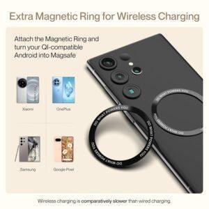 Ambrane 15W Qi-2 & Magsafe Wireless Charger with 60W Type C Cable for iPhone 15/15 Pro/15 Pro Max,iPhone 14/14 Pro/14 Pro Max,iPhone 13/12,Samsung & Other Qi-2 Device + Magnetic Ring (Aerosynq),Black - Image 9