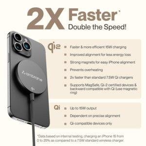 Ambrane 15W Qi-2 & Magsafe Wireless Charger with 60W Type C Cable for iPhone 15/15 Pro/15 Pro Max,iPhone 14/14 Pro/14 Pro Max,iPhone 13/12,Samsung & Other Qi-2 Device + Magnetic Ring (Aerosynq),Black - Image 5