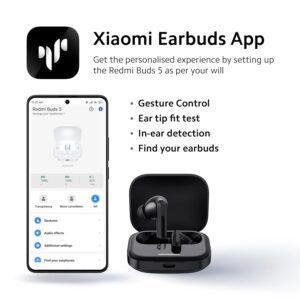 Redmi Buds 5 Bluetooth TWS Earbuds, Up to 46dB Hybrid Noise Cancellation, Quad Mic with AI Call Enhancement, 10mins Charge for 4Hours Life, Up to 38Hrs Playback - Image 4