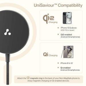Ambrane 15W Qi-2 & Magsafe Wireless Charger with 60W Type C Cable for iPhone 15/15 Pro/15 Pro Max,iPhone 14/14 Pro/14 Pro Max,iPhone 13/12,Samsung & Other Qi-2 Device + Magnetic Ring (Aerosynq),Black - Image 7