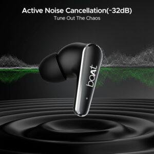 boAt Airdopes 280 ANC, Active Noise Cancellation(~32dB), 60Hrs Battery, 13mm Drivers, 4Mics ENx, Fast Charge, IPX5, v5.3 Bluetooth Earbuds, TWS Ear Buds Wireless Earphones with mic (Active Black) - Image 4