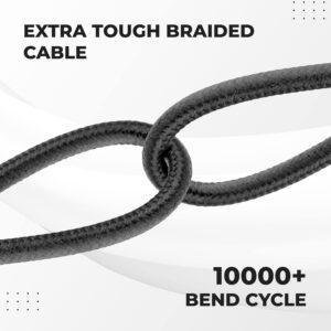 Ambrane Unbreakable 3 in 1 Fast Charging Braided Multipurpose Cable for Speaker with 2.1 A Speed - 1.25 meter, Black - Image 4