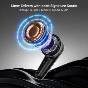 boAt Airdopes 280 ANC, Active Noise Cancellation(~32dB), 60Hrs Battery, 13mm Drivers, 4Mics ENx, Fast Charge, IPX5, v5.3 Bluetooth Earbuds, TWS Ear Buds Wireless Earphones with mic (Active Black) - Image 2
