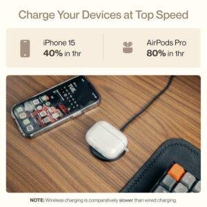 Ambrane 15W Qi-2 & Magsafe Wireless Charger with 60W Type C Cable for iPhone 15/15 Pro/15 Pro Max,iPhone 14/14 Pro/14 Pro Max,iPhone 13/12,Samsung & Other Qi-2 Device + Magnetic Ring (Aerosynq),Black - Image 6