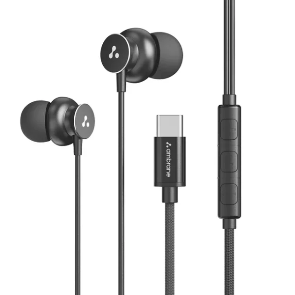 Ambrane-Type-C-Wired-Earphones-With-In-Line-Mic-10Mm-Drivers-Control-Buttons-Stringz-38C-Black-