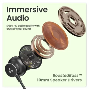 Ambrane Type C Wired Earphones With In-Line Mic, 10Mm Drivers, Control Buttons (Stringz 38C, Black) - Image 3