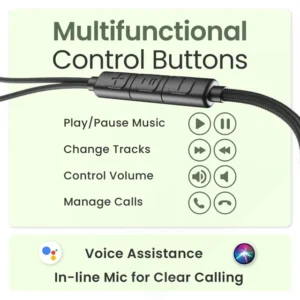 Ambrane Type C Wired Earphones With In-Line Mic, 10Mm Drivers, Control Buttons (Stringz 38C, Black) - Image 4