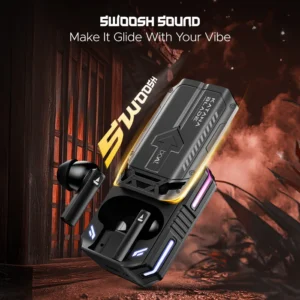 boAt Immortal Katana Blade 2.0 TWS in Ear Earbuds, 70hrs Playback, IWP, Metal Glider & Gliding Blade Sound, 50 ms Low Latency Beast Mode, RGB LEDs, 4 Mics w/ENx & IPX4 Rating(Gunmetal Black) - Image 5