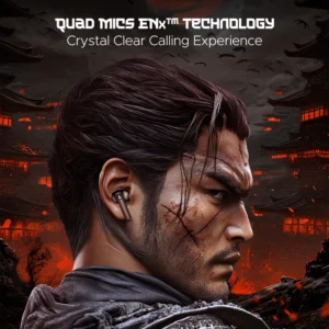 boAt Immortal Katana Blade 2.0 TWS in Ear Earbuds, 70hrs Playback, IWP, Metal Glider & Gliding Blade Sound, 50 ms Low Latency Beast Mode, RGB LEDs, 4 Mics w/ENx & IPX4 Rating(Gunmetal Black) - Image 4