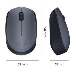 Logitech M170 Wireless Mouse, 2.4 GHz with USB Mini Receiver, Optical Tracking, 12-Months Battery Life, Ambidextrous PC/Mac/Laptop - Grey/Black - Image 9