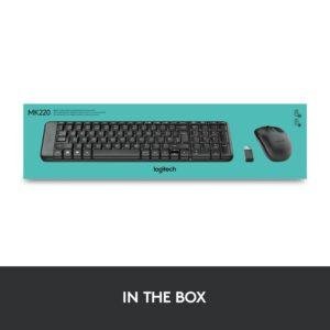Logitech MK220 Compact Wireless Keyboard and Mouse Combo for Windows, 2.4 GHz Wireless with Unifying USB-Receiver, 24 Month Battery, Compatible with PC, Laptop - Black - Image 7
