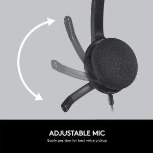 Logitech H340 Stereo Wired Over Ear Headphones With Mic With Noise-Cancelling, Usb, Pc/Mac/Laptop - Black - Image 5