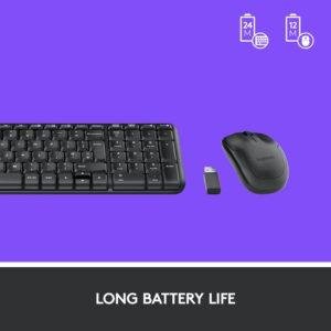 Logitech MK220 Compact Wireless Keyboard and Mouse Combo for Windows, 2.4 GHz Wireless with Unifying USB-Receiver, 24 Month Battery, Compatible with PC, Laptop - Black - Image 5