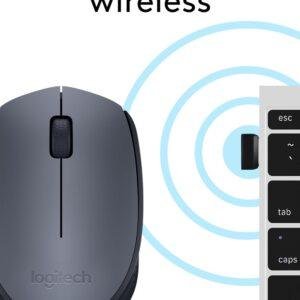 Logitech M170 Wireless Mouse, 2.4 GHz with USB Mini Receiver, Optical Tracking, 12-Months Battery Life, Ambidextrous PC/Mac/Laptop - Grey/Black - Image 7