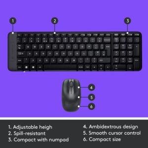 Logitech MK220 Compact Wireless Keyboard and Mouse Combo for Windows, 2.4 GHz Wireless with Unifying USB-Receiver, 24 Month Battery, Compatible with PC, Laptop - Black - Image 6