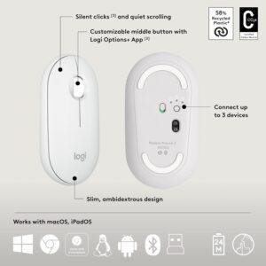 Logitech Pebble 2 Combo, Wireless Keyboard and Mouse, Quiet and Portable, Customisable, Logi Bolt, Bluetooth, Easy-Switch for Windows, macOS, iPadOS, Chrome - Tonal White - Image 8