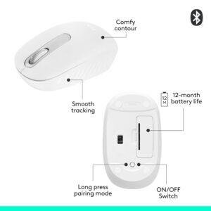 Logitech M196 Bluetooth Wireless Mouse, Compact and Portable Mouse for Laptops, Tablets and More, 12-Month Battery, Smooth Tracking, Compatible with PC and Mac, Windows and macOS - White - Image 9
