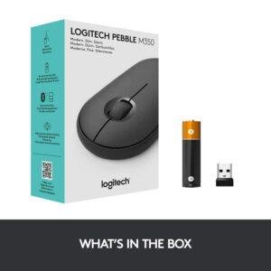 Logitech Pebble Wireless Mouse with Bluetooth or 2.4 GHz Receiver, Silent, Slim Computer Mouse with Quiet Clicks, for Laptop/Notebook/iPad/PC/Mac/Chromebook - Graphite - Image 8