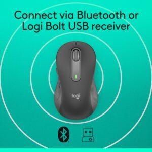 Logitech Signature M650 Wireless Mouse - for Small to Medium Sized Hands, 2-Year Battery, Silent Clicks, Customisable Side Buttons, Bluetooth, for PC/Mac/Multi-Device/Chromebook -Graphite - Image 6