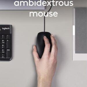 Logitech MK120 Wired USB Keyboard and Mouse Set for Windows, Optical Wired Mouse, Full-Size Keyboard, USB Plug-and-Play, Compatible for PC, Laptop - Black - Image 3