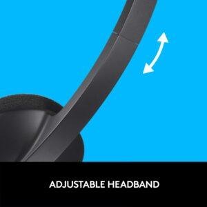 Logitech H340 Stereo Wired Over Ear Headphones With Mic With Noise-Cancelling, Usb, Pc/Mac/Laptop - Black - Image 6