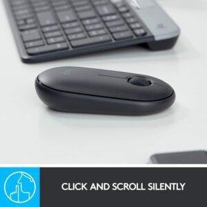 Logitech Pebble Wireless Mouse with Bluetooth or 2.4 GHz Receiver, Silent, Slim Computer Mouse with Quiet Clicks, for Laptop/Notebook/iPad/PC/Mac/Chromebook - Graphite - Image 3