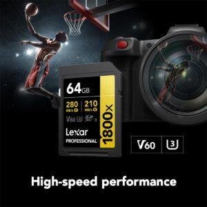 Lexar Gold Series Professional 1800x 64GB UHS-II U3 SDXC Memory Card - Image 3