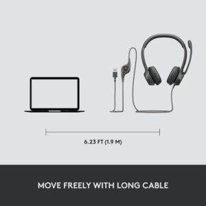 Logitech H390 Wired On Ear Headset for PC/Laptop, Stereo Headphones with Noise Cancelling Microphone, USB-A, In-Line Controls, Works with Chromebook - Image 8