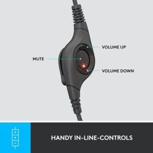 Logitech H390 Wired On Ear Headset for PC/Laptop, Stereo Headphones with Noise Cancelling Microphone, USB-A, In-Line Controls, Works with Chromebook - Image 4
