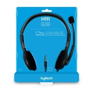 Logitech H111 Wired On Ear Headphones With Mic Black - Image 6