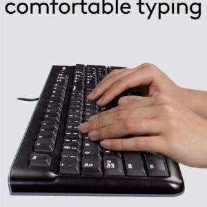 Logitech MK120 Wired USB Keyboard and Mouse Set for Windows, Optical Wired Mouse, Full-Size Keyboard, USB Plug-and-Play, Compatible for PC, Laptop - Black - Image 2