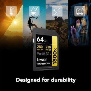 Lexar Gold Series Professional 1800x 64GB UHS-II U3 SDXC Memory Card - Image 5