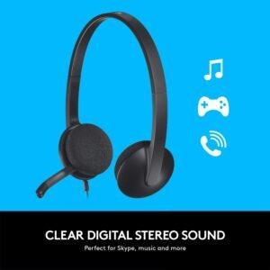 Logitech H340 Stereo Wired Over Ear Headphones With Mic With Noise-Cancelling, Usb, Pc/Mac/Laptop - Black - Image 3