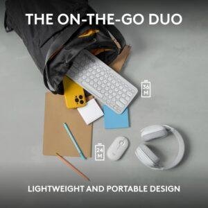Logitech Pebble 2 Combo, Wireless Keyboard and Mouse, Quiet and Portable, Customisable, Logi Bolt, Bluetooth, Easy-Switch for Windows, macOS, iPadOS, Chrome - Tonal White - Image 10